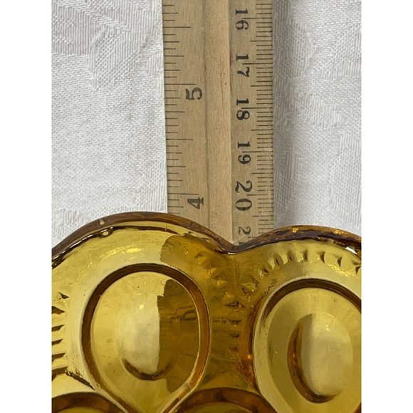 LE Smith Moon and Stars Amber Compote Bowl Dish Vintage 4” x 6” - Picture 5 of 6